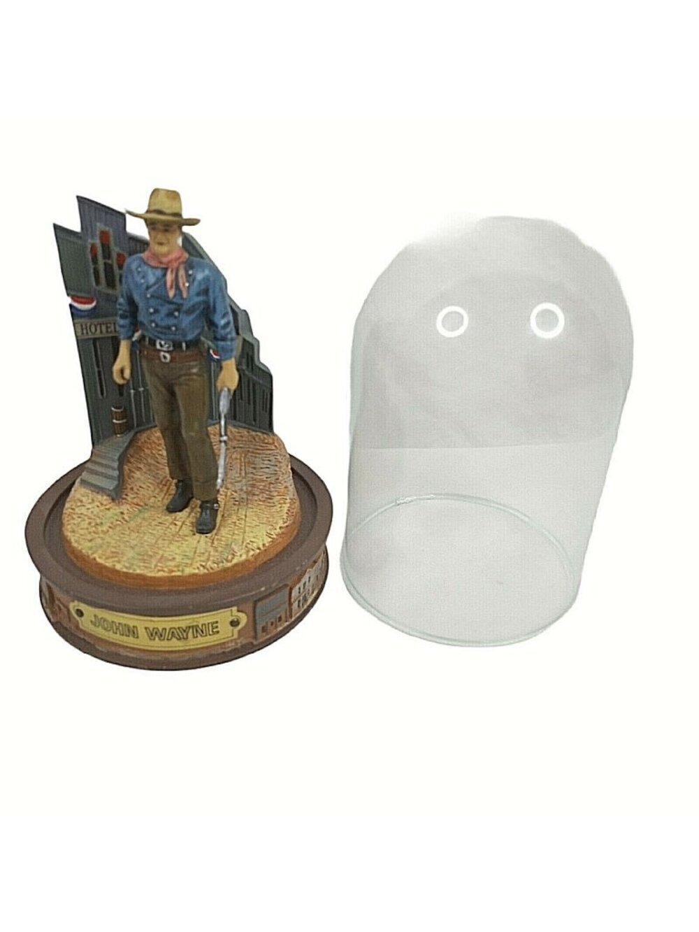 John Wayne Limited Edition Hand-Painted Sculpture With Glass Dome Display